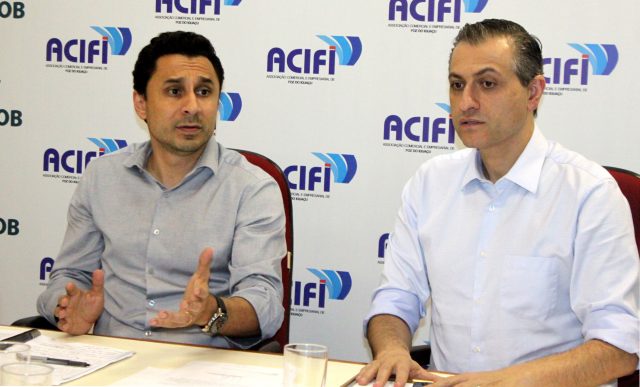 Presidente da ACIFI, Leandro Teixeira Costa, e do Conselho Superior Deliberativo, Faisal Ismail.
